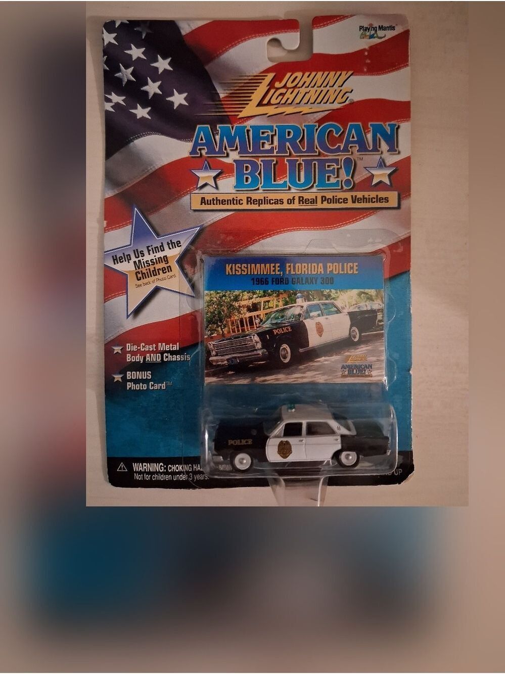 Johnny Lightning American Blue Kissimmee Florida Police 1966 Ford Galaxy 300